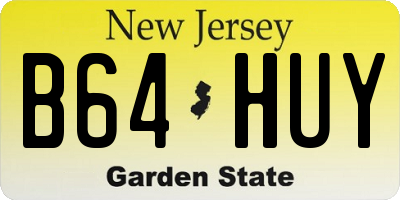NJ license plate B64HUY