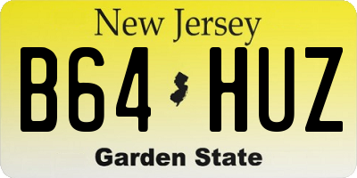 NJ license plate B64HUZ