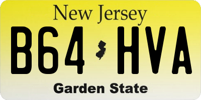 NJ license plate B64HVA