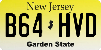 NJ license plate B64HVD