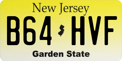 NJ license plate B64HVF