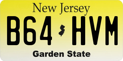 NJ license plate B64HVM