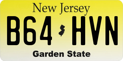NJ license plate B64HVN