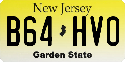 NJ license plate B64HVO