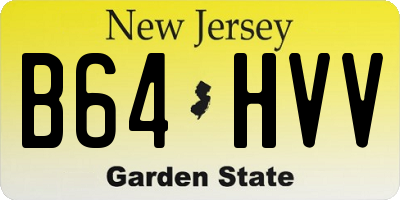 NJ license plate B64HVV
