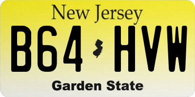 NJ license plate B64HVW