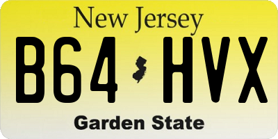 NJ license plate B64HVX
