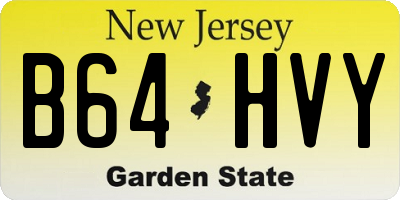 NJ license plate B64HVY