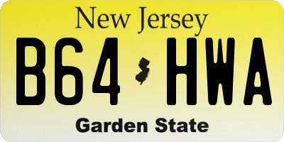 NJ license plate B64HWA