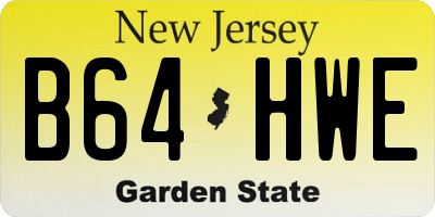 NJ license plate B64HWE