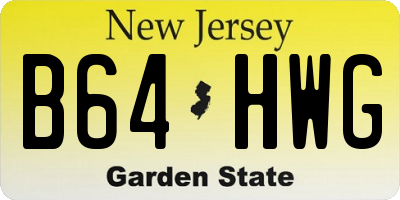 NJ license plate B64HWG