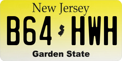 NJ license plate B64HWH