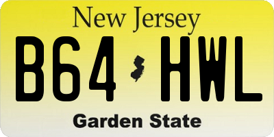 NJ license plate B64HWL
