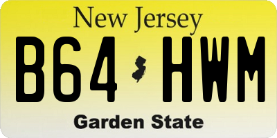 NJ license plate B64HWM