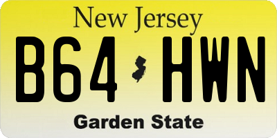 NJ license plate B64HWN