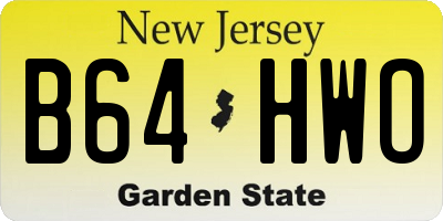 NJ license plate B64HWO