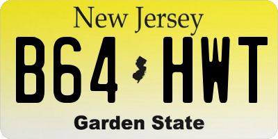 NJ license plate B64HWT