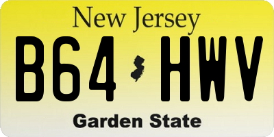 NJ license plate B64HWV