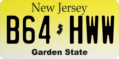 NJ license plate B64HWW