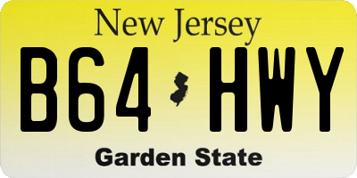 NJ license plate B64HWY