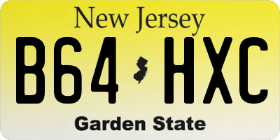 NJ license plate B64HXC