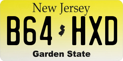 NJ license plate B64HXD
