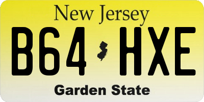 NJ license plate B64HXE