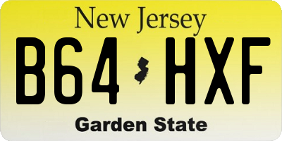 NJ license plate B64HXF
