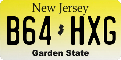 NJ license plate B64HXG