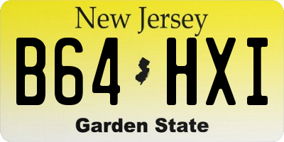 NJ license plate B64HXI