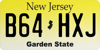 NJ license plate B64HXJ