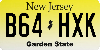 NJ license plate B64HXK