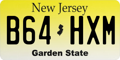 NJ license plate B64HXM