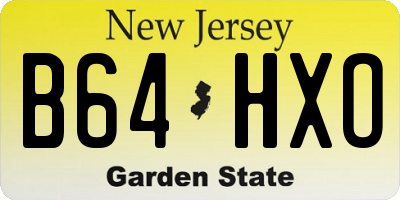 NJ license plate B64HXO