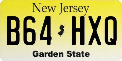 NJ license plate B64HXQ
