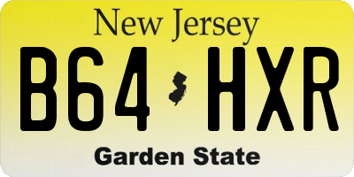 NJ license plate B64HXR