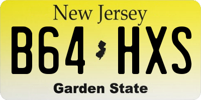 NJ license plate B64HXS