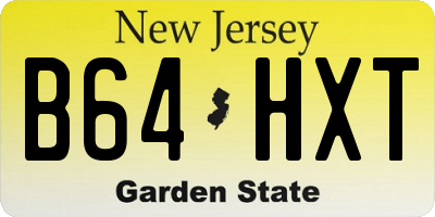 NJ license plate B64HXT
