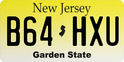 NJ license plate B64HXU
