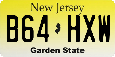 NJ license plate B64HXW
