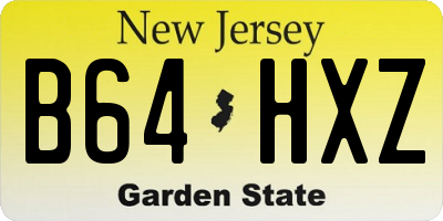 NJ license plate B64HXZ