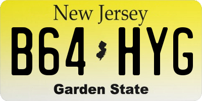 NJ license plate B64HYG