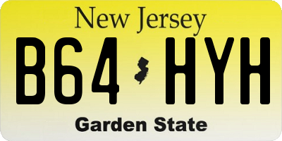 NJ license plate B64HYH