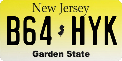 NJ license plate B64HYK