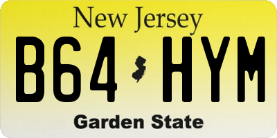 NJ license plate B64HYM