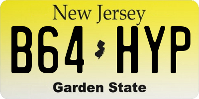 NJ license plate B64HYP