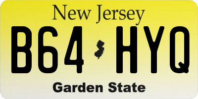 NJ license plate B64HYQ