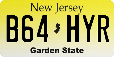 NJ license plate B64HYR