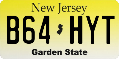 NJ license plate B64HYT