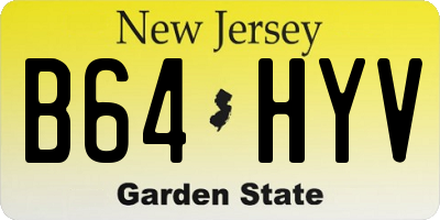 NJ license plate B64HYV